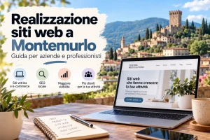Realizzazione siti web a Montemurlo: computer con esempio di sito web professionale per aziende e professionisti